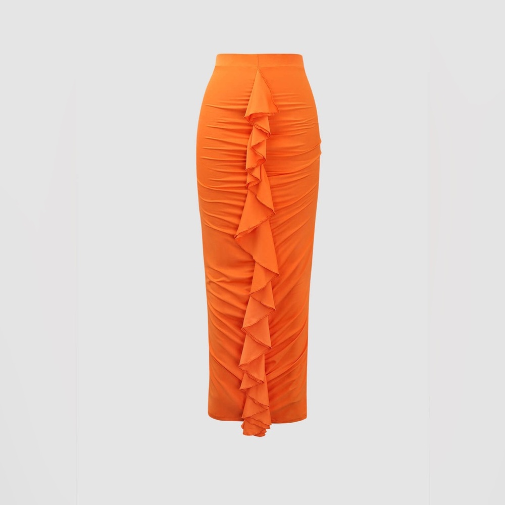 Orange Ruffled Skirt Set - Picture 5 of 7